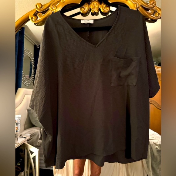 Zenana Outfitters Tops - Zenana oversize, gray boutique, blouse size extra large